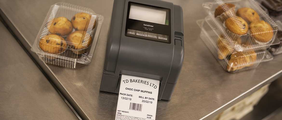 Etichetta alimentare stampata con stampante di etichette Brother TD