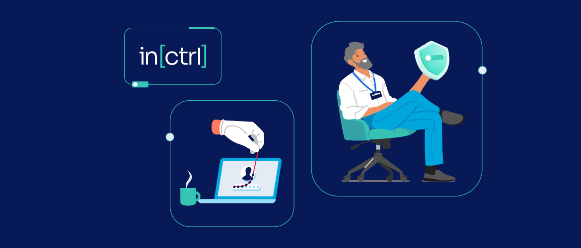 IT manager con scudo per la sicurezza IT