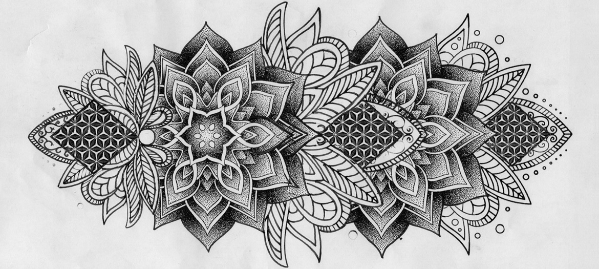 Tattoo geometrico stampato con la stencil machine Brother PJ-723