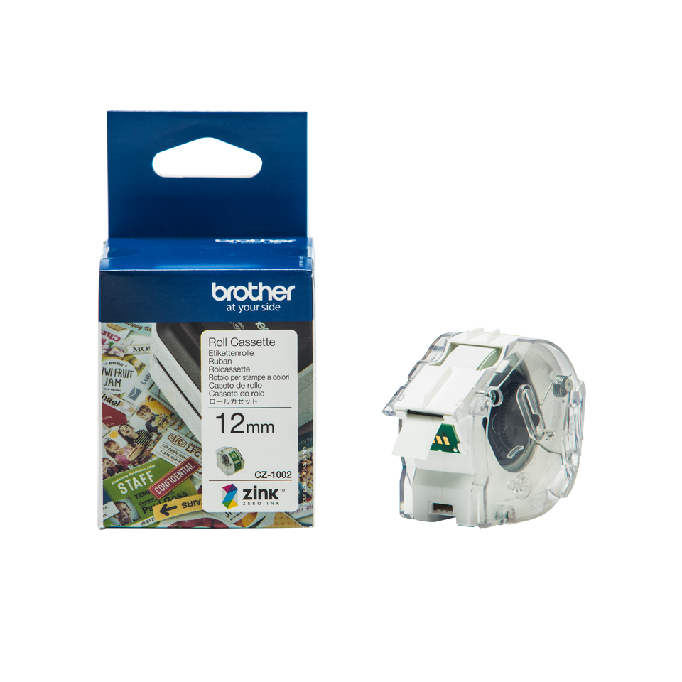Brother CZ-1002 Rotolo originale a lunghezza continua per etichette a colori - ampiezza 12 mm